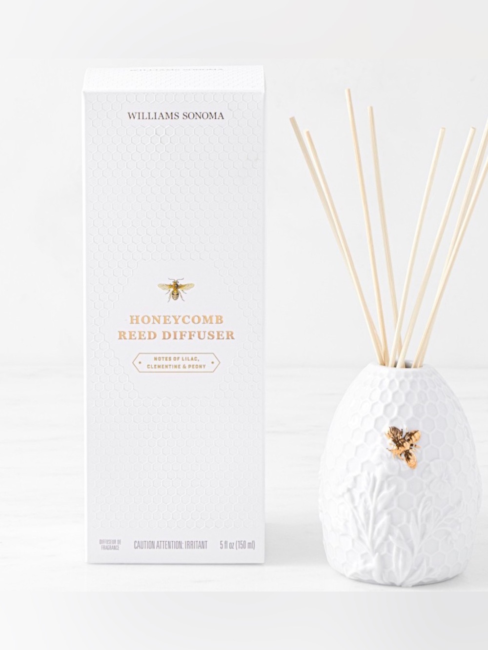 NWT Williams Sonoma Williams Sonoma Honeycomb Porcelain Bee Diffuser